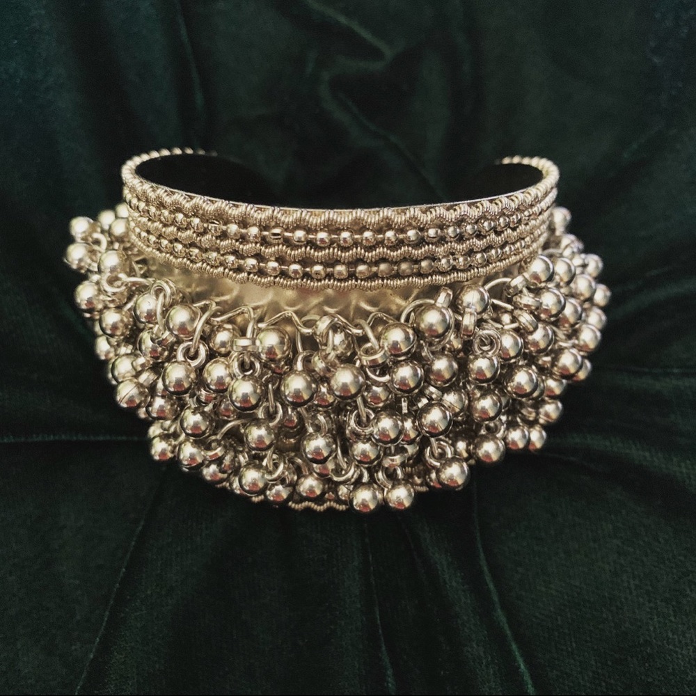 Oxidized statement bracelet